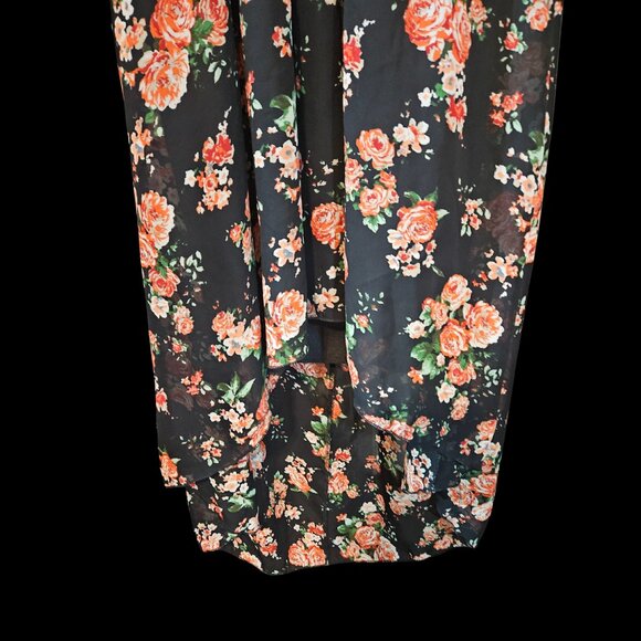 Deb Black Strapless Maxi Dress with Floral Skirt Size Small - Picture 2 of 6